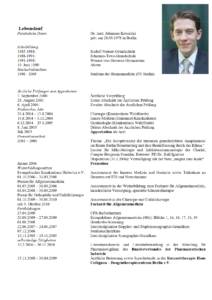 Lebenslauf Dr. Johannes Kowalski